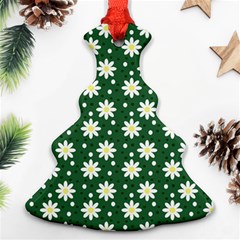 Daisy Dots Green Ornament (christmas Tree)  by snowwhitegirl