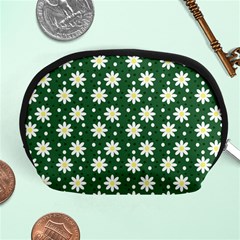 Daisy Dots Green Accessory Pouches (medium)  by snowwhitegirl