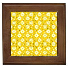 Daisy Dots Yellow Framed Tiles by snowwhitegirl