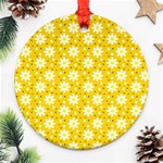 Daisy Dots Yellow Ornament (Round) Front