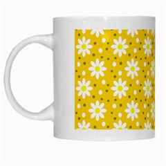 Daisy Dots Yellow White Mugs by snowwhitegirl