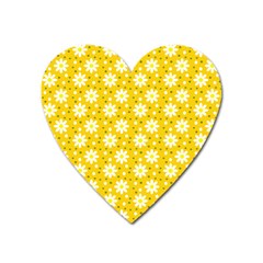 Daisy Dots Yellow Heart Magnet by snowwhitegirl