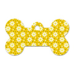 Daisy Dots Yellow Dog Tag Bone (two Sides) by snowwhitegirl