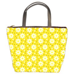 Daisy Dots Yellow Bucket Bags by snowwhitegirl