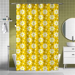 Daisy Dots Yellow Shower Curtain 48  X 72  (small)  by snowwhitegirl