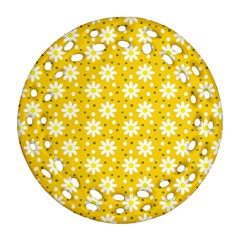 Daisy Dots Yellow Ornament (round Filigree) by snowwhitegirl