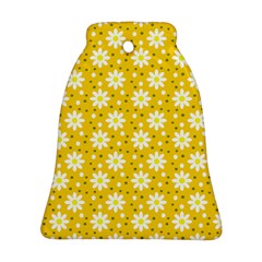 Daisy Dots Yellow Bell Ornament (two Sides) by snowwhitegirl