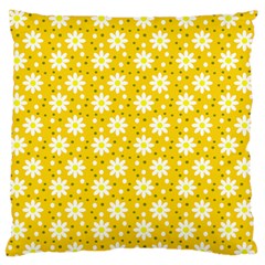 Daisy Dots Yellow Standard Flano Cushion Case (two Sides)