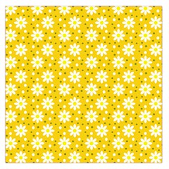 Daisy Dots Yellow Large Satin Scarf (square) by snowwhitegirl