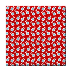 Square Flowers Red Tile Coasters by snowwhitegirl