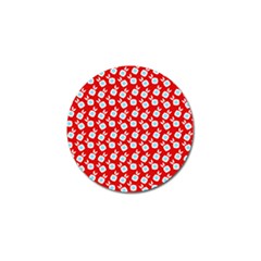 Square Flowers Red Golf Ball Marker (10 Pack) by snowwhitegirl