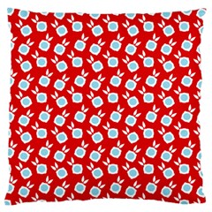 Square Flowers Red Large Cushion Case (two Sides) by snowwhitegirl