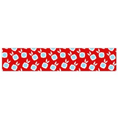 Square Flowers Red Small Flano Scarf