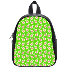 Square Flowers Green School Bag (small) by snowwhitegirl