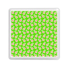 Square Flowers Green Memory Card Reader (square)  by snowwhitegirl