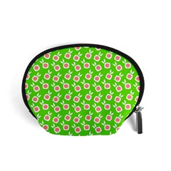 Square Flowers Green Accessory Pouches (small)  by snowwhitegirl