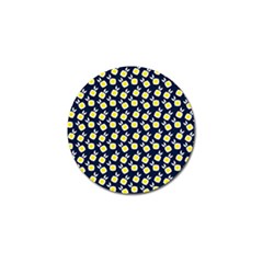 Square Flowers Navy Blue Golf Ball Marker (4 Pack) by snowwhitegirl