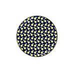 Square Flowers Navy Blue Hat Clip Ball Marker Front