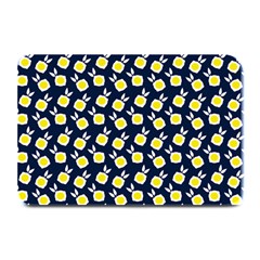 Square Flowers Navy Blue Plate Mats by snowwhitegirl