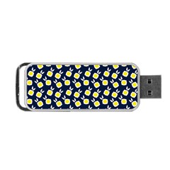 Square Flowers Navy Blue Portable Usb Flash (one Side) by snowwhitegirl