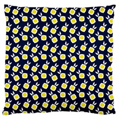 Square Flowers Navy Blue Standard Flano Cushion Case (two Sides) by snowwhitegirl