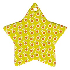 Square Flowers Yellow Star Ornament (two Sides) by snowwhitegirl