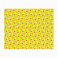 Square Flowers Yellow Small Glasses Cloth (2-side) by snowwhitegirl