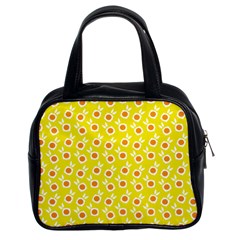 Square Flowers Yellow Classic Handbags (2 Sides) by snowwhitegirl