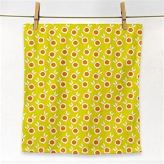 Square Flowers Yellow Face Towel by snowwhitegirl