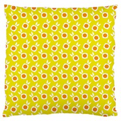 Square Flowers Yellow Large Cushion Case (one Side) by snowwhitegirl