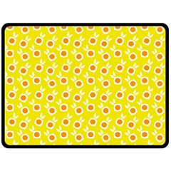 Square Flowers Yellow Double Sided Fleece Blanket (large)  by snowwhitegirl