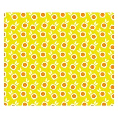 Square Flowers Yellow Double Sided Flano Blanket (small)  by snowwhitegirl