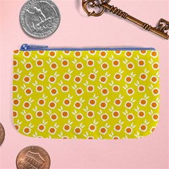 Square Flowers Yellow Large Coin Purse by snowwhitegirl