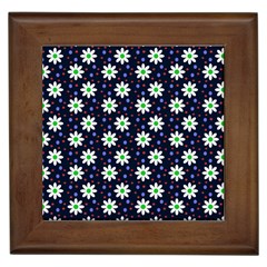 Daisy Dots Navy Blue Framed Tiles