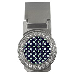 Daisy Dots Navy Blue Money Clips (CZ) 