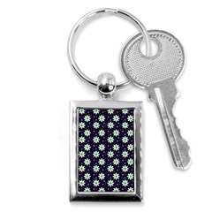 Daisy Dots Navy Blue Key Chains (Rectangle) 