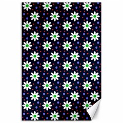 Daisy Dots Navy Blue Canvas 24  x 36 