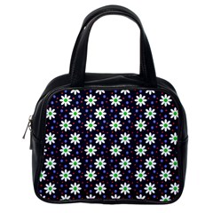 Daisy Dots Navy Blue Classic Handbags (One Side)