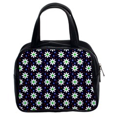 Daisy Dots Navy Blue Classic Handbags (2 Sides)