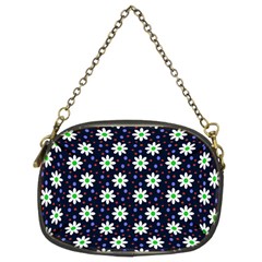 Daisy Dots Navy Blue Chain Purses (Two Sides) 