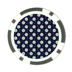 Daisy Dots Navy Blue Poker Chip Card Guard (10 pack)