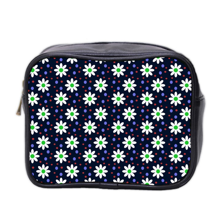 Daisy Dots Navy Blue Mini Toiletries Bag 2-Side