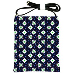 Daisy Dots Navy Blue Shoulder Sling Bags by snowwhitegirl