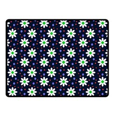 Daisy Dots Navy Blue Fleece Blanket (Small)