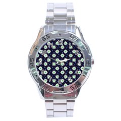 Daisy Dots Navy Blue Stainless Steel Analogue Watch by snowwhitegirl