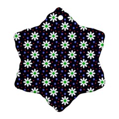 Daisy Dots Navy Blue Ornament (Snowflake)