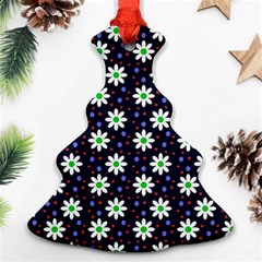 Daisy Dots Navy Blue Ornament (Christmas Tree) 