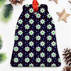 Daisy Dots Navy Blue Ornament (Bell)