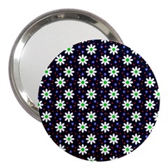 Daisy Dots Navy Blue 3  Handbag Mirrors by snowwhitegirl