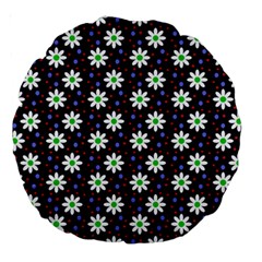 Daisy Dots Navy Blue Large 18  Premium Round Cushions